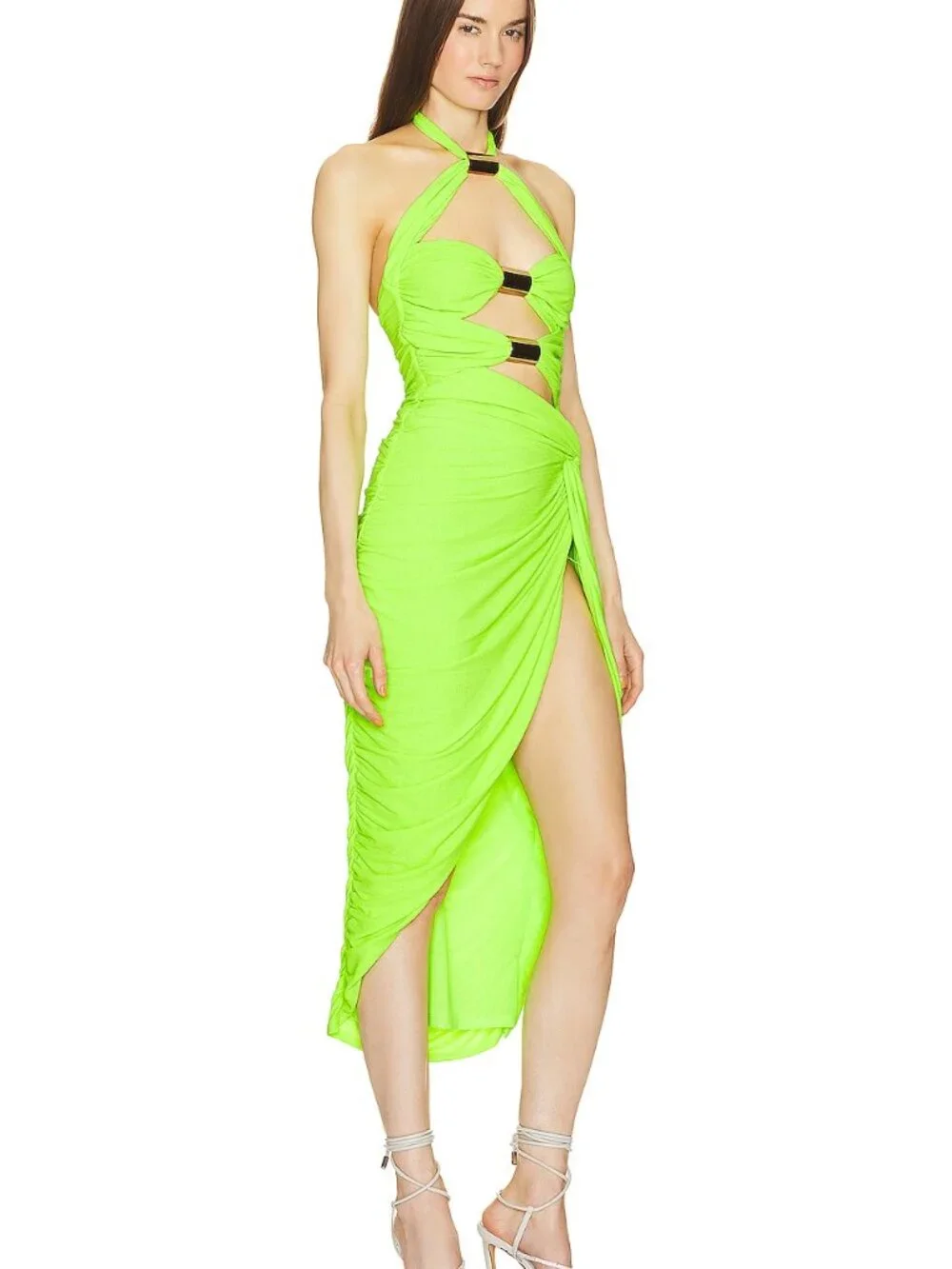 Michael Costello x REVOLVE Chelsie Midi Dress in Bright lime Green cutout - Picture 8 of 8